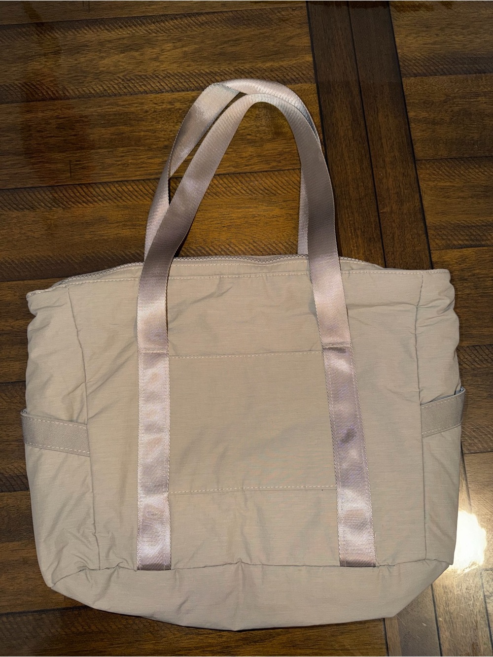 BAGSMART - Everyday Quilted Tote Bag in Light Beige